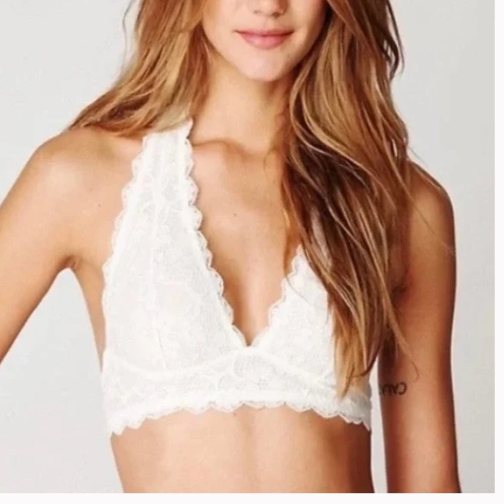 Free People Intimately Galloon Lace Halter Bralette BUNDLE